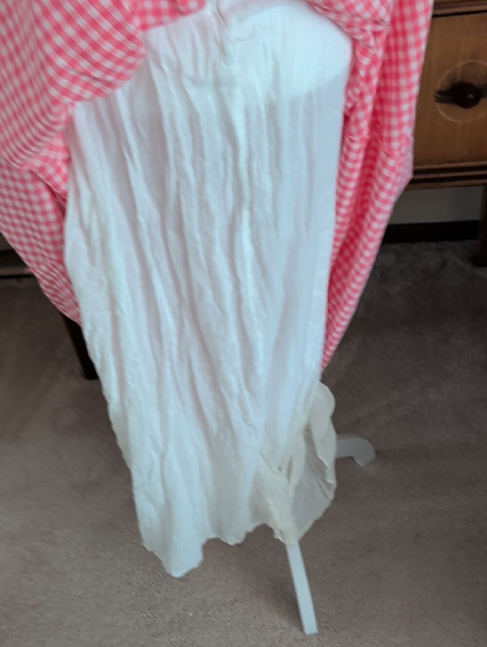 Vintage Pink Gingham Maxi Dress with White Collar - Picture 8 of 9